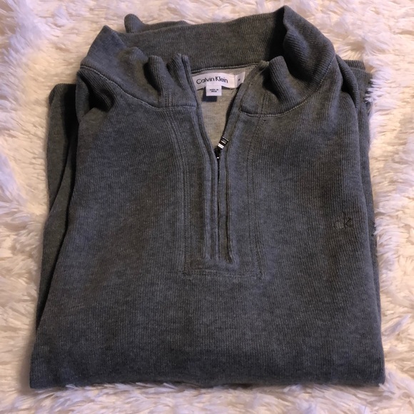 Calvin Klein light gray zip sweater/shirt XL - Picture 8 of 9